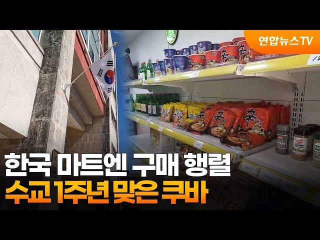 한국 마트엔 구매 행렬·대사관도 개관…수교 1주년 맞은 쿠바 / 연합뉴스TV (YonhapnewsTV)