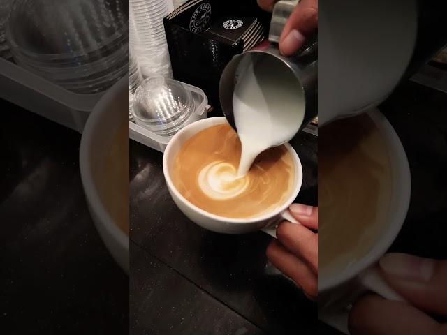 practice latte art #coffee #latteart #youtubeshort #short @dritanalsela @BaristaOz @BaristaKim