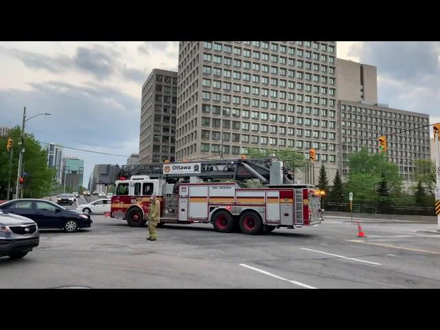 Ottawa emergency services on scene of a small crash involving a fuel truck.