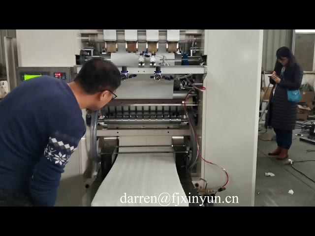 Automatic full embossing and edge embossing facial tissue making machine