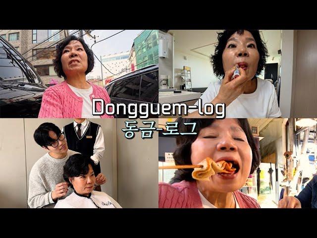 [동금로그] 이발하고 시장 가서 미숫가루 사고 사과 사고 떡볶이 오뎅 사 먹었다잉