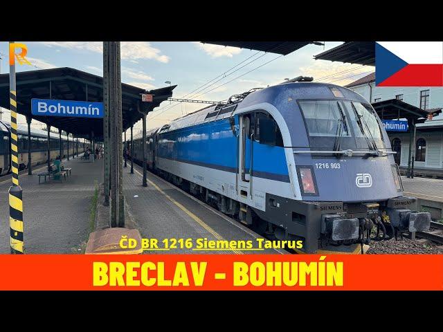 Cab Ride Břeclav - Bohumín (Břeclav–Petrovice u Karviné Railway, Czech Rep.) train driver's view 4K