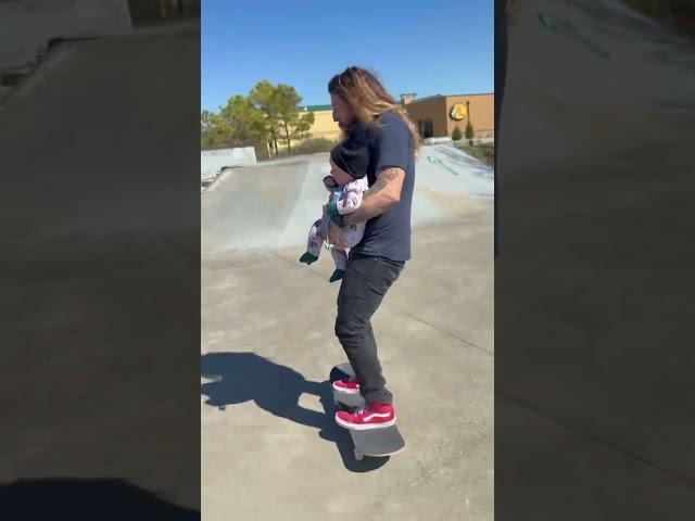 Littlest Grom cruising with dad #skateboarding #skate #wwk #groms