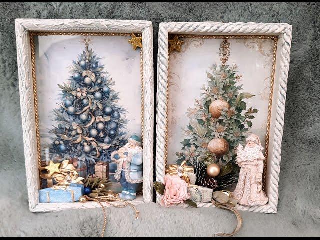 Anleitung weihnachtliche Shadowboxen mit Glas - Instructions for Christmas shadow boxes with glass