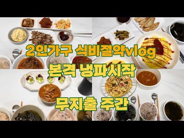 절약브이로그 | 식비절약 집밥vlog 무지출챌린지 냉장고파먹기 여름집밥 간단집밥 절약집밥 종잣돈모으기 |  오므라이스 양배추전 소고기미역국 청국장 육개장