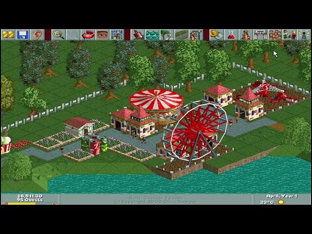 Roller Coaster Tycoon Deluxe (PC Game) Long Play / Gameplay Video - No Commentary - Leafy Lake