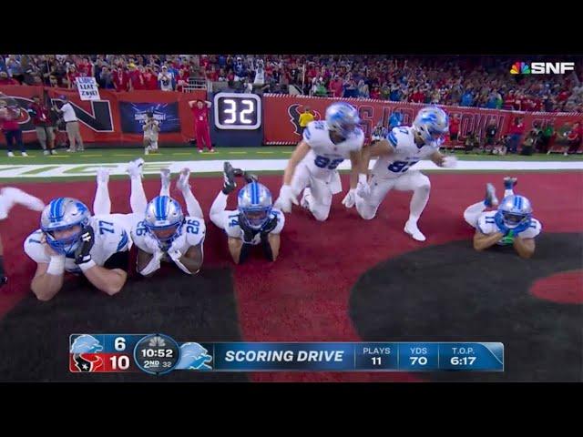 Sam Laporta TD + HILARIOUS Kicking Feet TD Celebration  Lions vs Texans 2024 Highlights