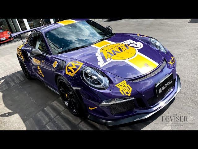 HubDeviser保時捷Porsche GT3RS全車彩繪設計貼膜LAKERS & Kobe  Bryant