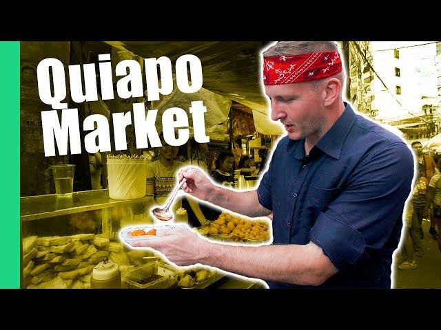 Filipino Street Food Tour in Quiapo Market, Manila (Turon, Kwek Kwek, Fried isaw)