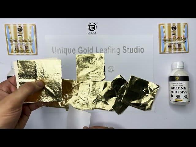 How To Use UGLS Gold Leaf 8x8 & Gilding Glue in Art & craft, DIY, Painting, Decorations, Resin Hindi