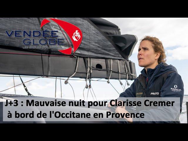 Mauvaise nuit pour Clarisse Cremer à bord de l'Occitane, le 13 nov. 2024 sur le Vendée Globe