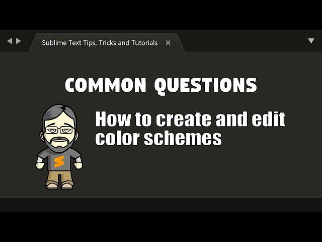 [CQ27] How to create and edit color schemes easily