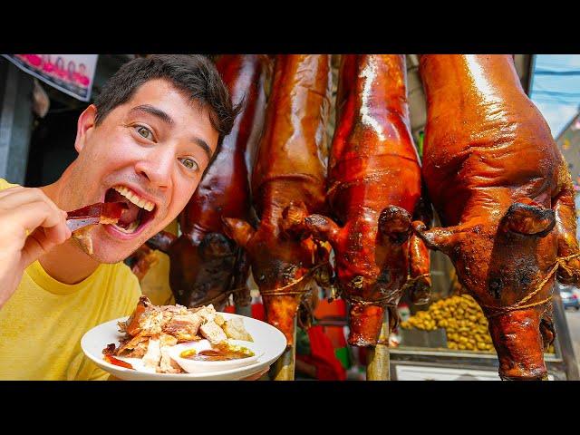 Filipino Street Food!! Manila’s #1 LECHON  CRAZY Philippines Food Tour in La Loma!!​