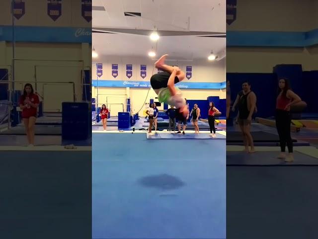 Wow! Backflip to front double! (by Tanner Witt) #artisticgymnastics #mag #sport