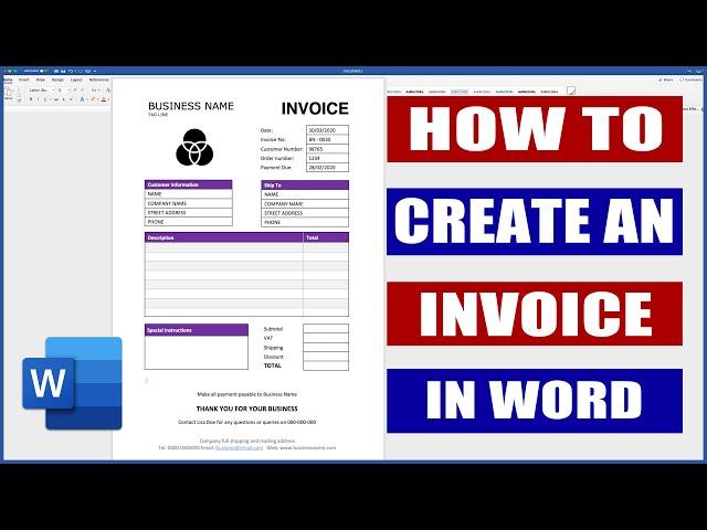 How to Create an Invoice in Word | Microsoft Word Tutorials