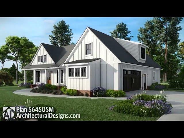 ADHousePlans Exclusive Modern Farmhouse Plan 56450SM Tour - Exterior 360° & Interior Walkthrough