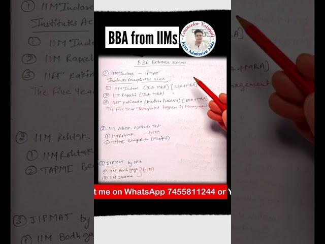 BBA from IIMs | IPM in IIMs | Top Entrance Exams for BBA @counselorvaishali #ipm #iim #bba #mba