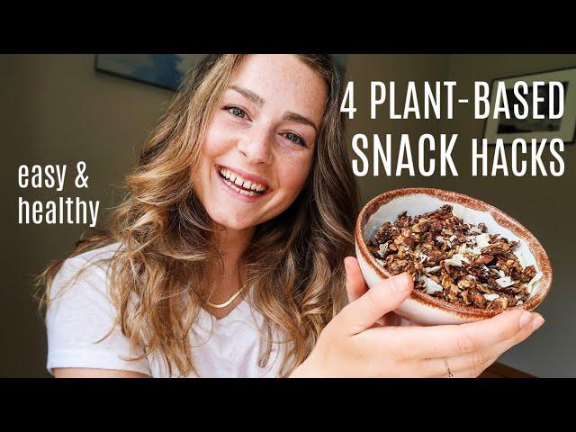 HEALTHY & Easy Plant-Based SNACKS | 4 VEGAN Snack Recipes You Need To Try!