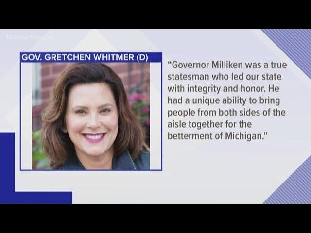 Gov. Whitmer, politicians pay tribute to former governor William Milliken