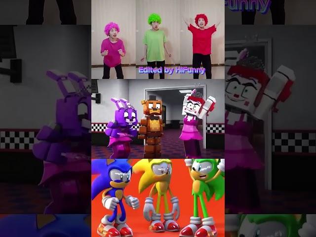 Sonic Baby Dancing vs FNAF vs LIVE ACTION  #funnyshorts