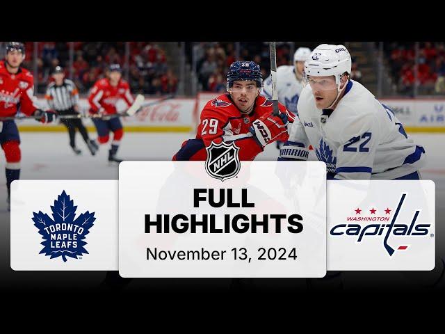 NHL Highlights | Maple Leafs vs. Capitals | November 13, 2024