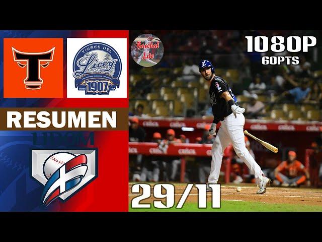 Resumen : Tigres del Lice vs Toros del Este | Serie Regular Lidom 2024/2025 (29/11/2024)