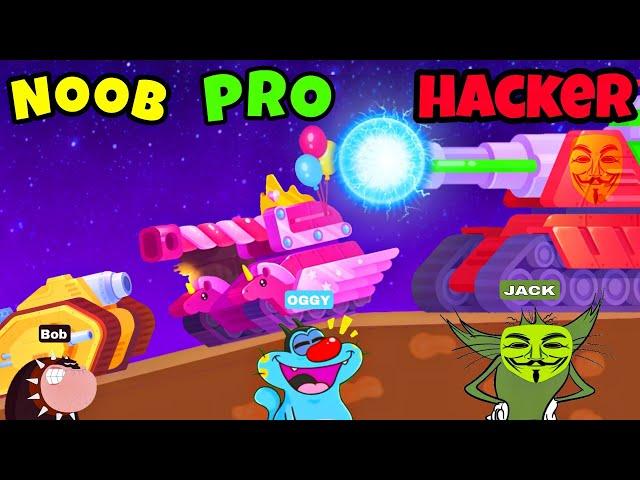 NOOB vs PRO vs HACKER in Tank Stars Game | Oggy, Shinchan Vs Jack, Bob || Daddy Gaming ep.3