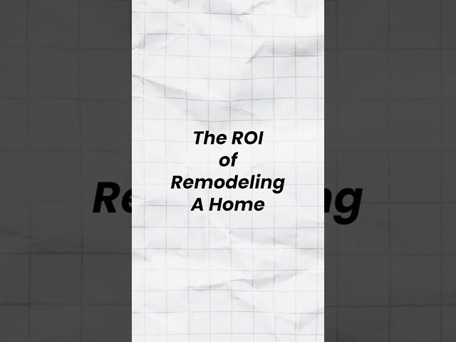 Remodeling and return on investments? #investment #designbuild #homerenovation