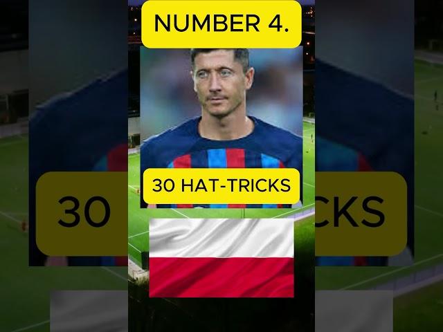 Top 5 football players whit most hat-tricks #shorts #football