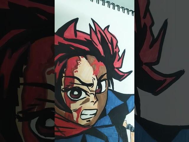 #tanjiro kamado .  angry art from # Komal art soul...