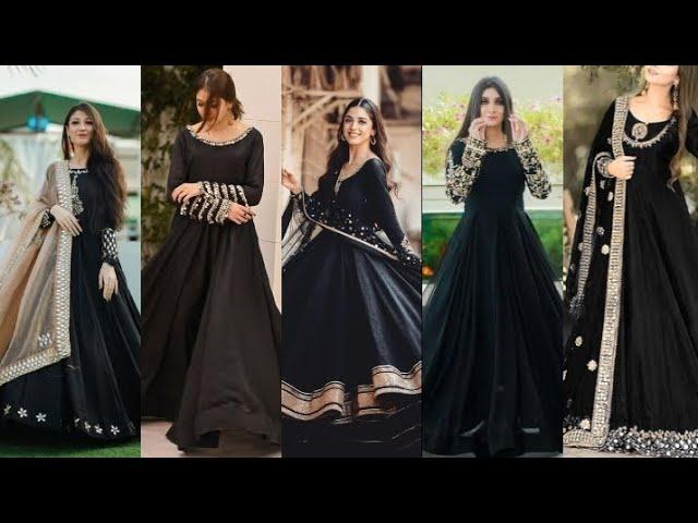 beautiful black Maxi designs for girls / black long frock designs/ chiffon black Maxi designs