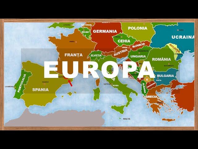 Harta Europei, Țări și Capitale (cu imagini) - Geografie #01