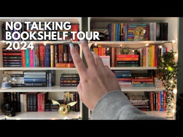 ASMR  No Talking Bookshelf Tour - Book Tapping & Scratching