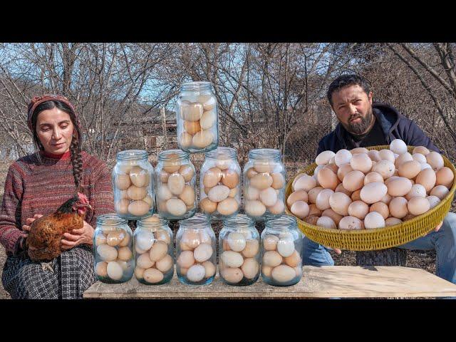 Kənddə Qış Tədarükü - Yumurtaların uzun müddət saxlanılması! Ailənin Ferma həyatı