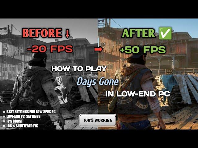 How to play Days Gone on Low-End PC Optimization | Lag Fix & FPS Boost | Low End Config