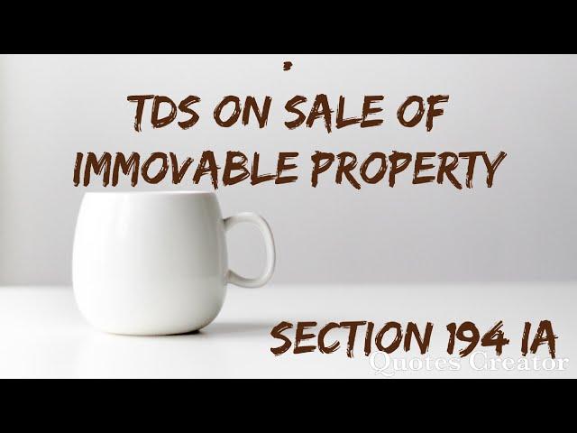 TDS on Sale of Immovable Property Form 26QB online #tds #tax #learn #knowledge #education #finance