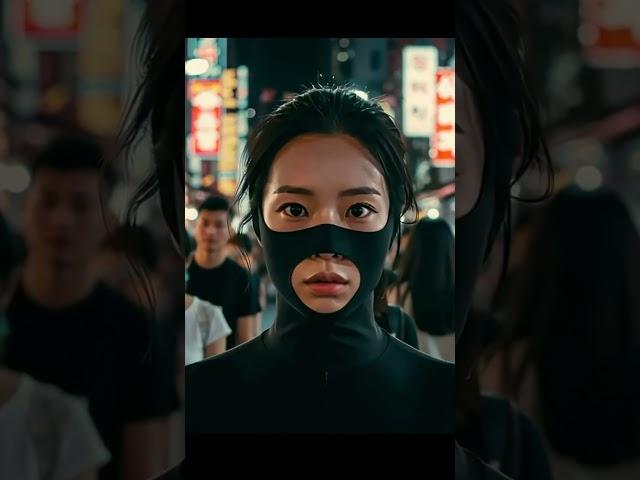 #shorts [全身タイツ] Zoom In The Open Mask With Zentai.