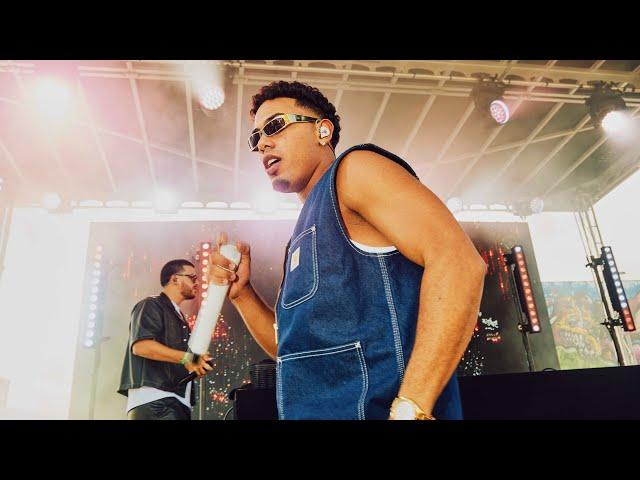 Myke Towers Performs ‘LALA’ at Cheetos Block Party during Billboard Latin Music Week 2023