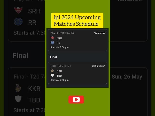 Ipl 2024 Upcoming Matches Schedule #ipl2024 ,#ipl24,#ipl