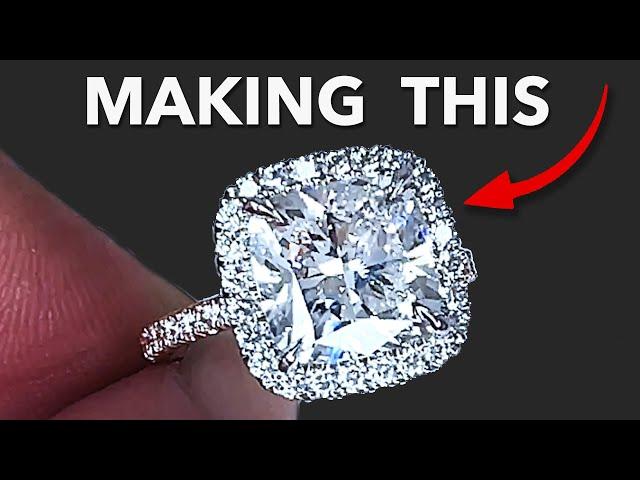 3 Carat Cushion Cut Engagement Ring with WOW Factor!