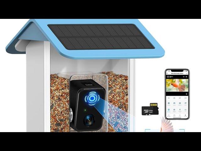 BROAIMX Smart Bird Feeder Camera,1080P HD Camera Auto Capture Bird Videos & Solar Panel