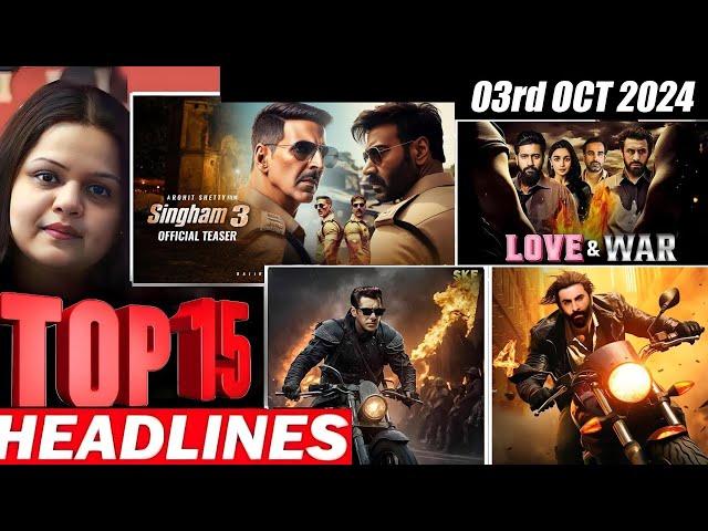 Top 15 Big News of Bollywood | 3rd   OCTOBER 2024 | Salman Khan , Ramayana, Sunny Deol, Amir Khan