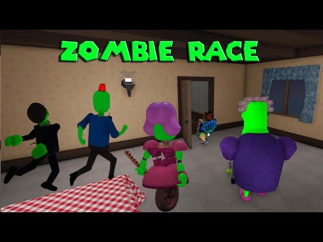 Zombie Speed Run Race, Mr Funny, Grumpy Gran, Siren Cop and Miss Ani-Tron No other Items Scary Obby