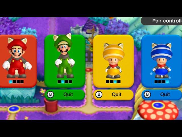 New Super Mario Bros U (Hack)– 4 Players Walkthrough Co-Op 1 World (+Bonus) HD