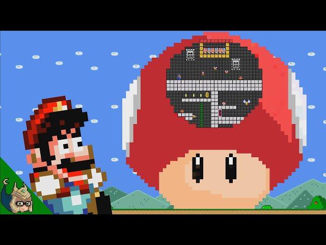 Mario vs the MEGA Mushroom MAZE (Mario World Animation)