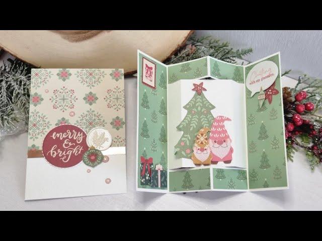 15 Weihnachtskarten basteln, Luxe Paper Block von #Decotimecrafts, Gate Fold Pop up Karte basteln