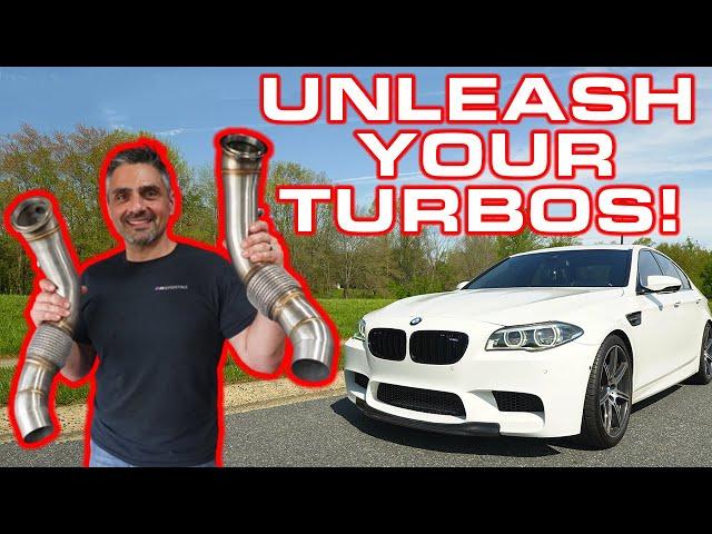 Unleash The Power BMW M5 F10 Turbos Spool Faster With Catless Downpipes!