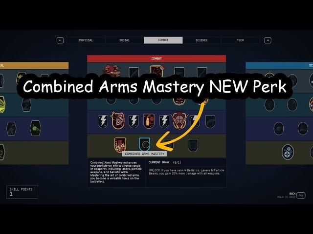 Starfield: Combined Arms Mastery NEW Master Perk #starfield #mods #gaming