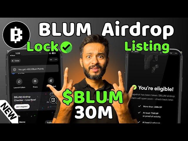 Blum Airdrop Locked | 30 Million $BLUM | Tokenomics | Blum Airdrop Claim & Withdrawal Soon.