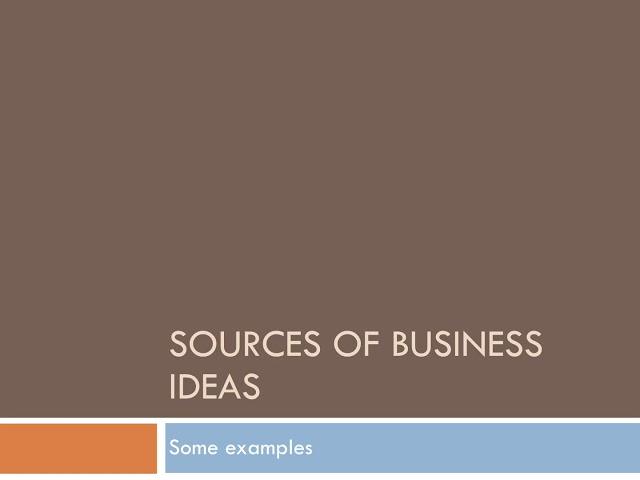 Sources of Business Ideas by Dr. Mariam Noronha